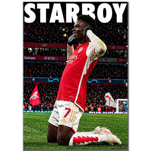 Bukayo Saka Starboy Arsenal football poster